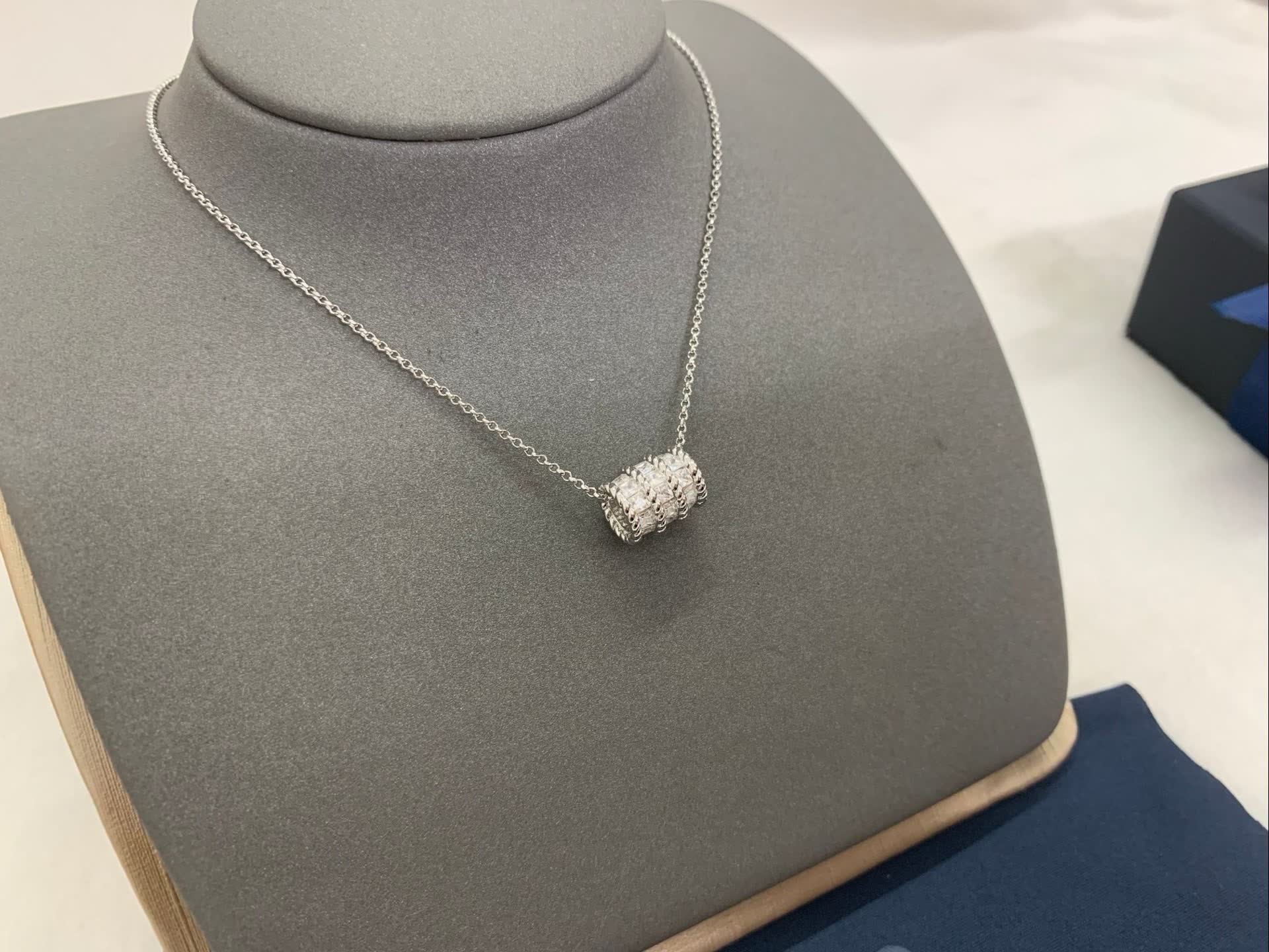 APM Monaco Silver Raw Diamond Necklace